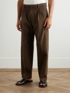 Boglioli - Straight-Leg Garment-Dyed Cotton-Blend Twill Trousers - Brown