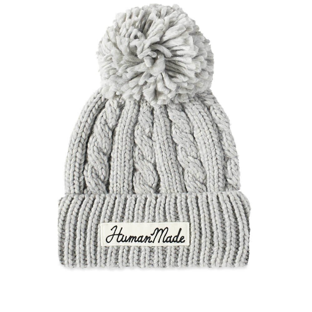 Human Made Men's Cable Pop Beanie in Grey Human Made
