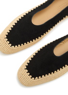 Gabriela Hearst Strength Raffia and Suede Flats Black