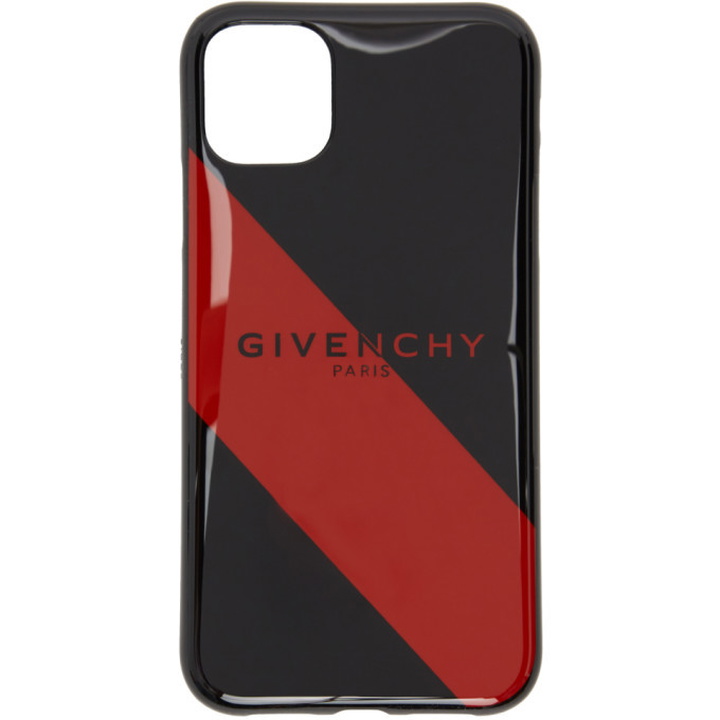 Photo: Givenchy Black and Red Striped Logo iPhone 11 Case