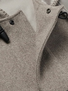 Stone Island - Logo-Appliquéd Wool-Blend Hooded Coat - Brown