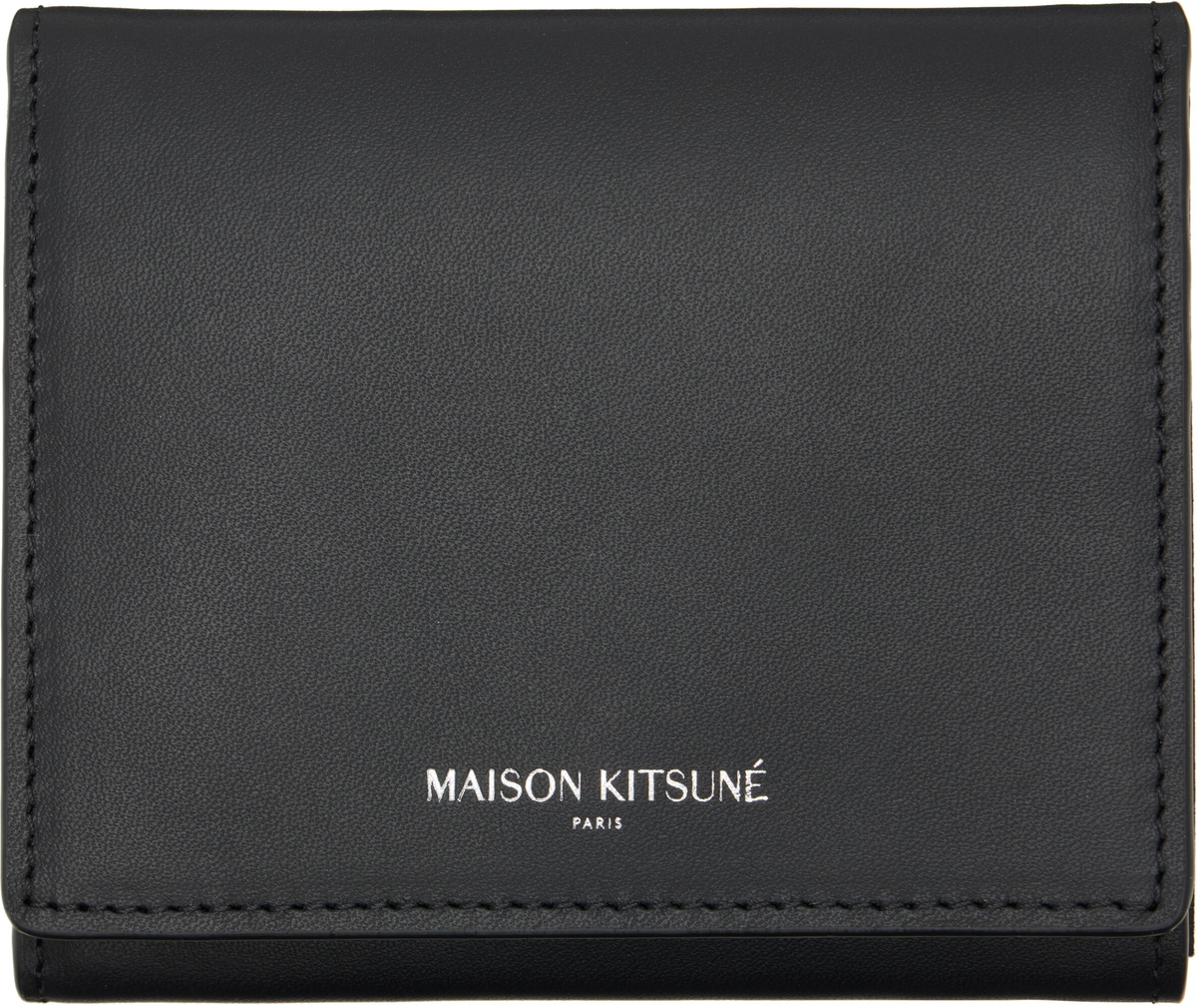 Maison Kitsuné Black Paris Trifold Wallet