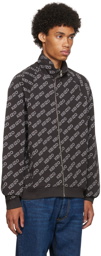 Kenzo Gray Heritage Motif Zip Sweater