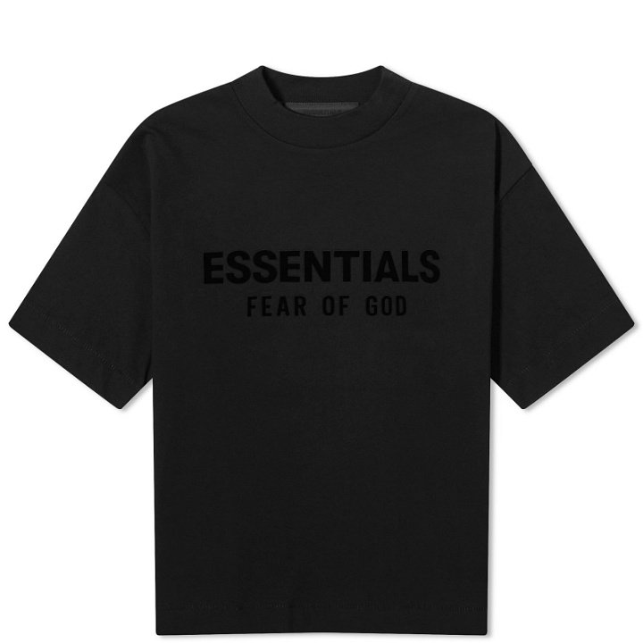 Photo: Fear of God ESSENTIALS Men's Spring Kids Crew Neck T-Shirt in Jet Black