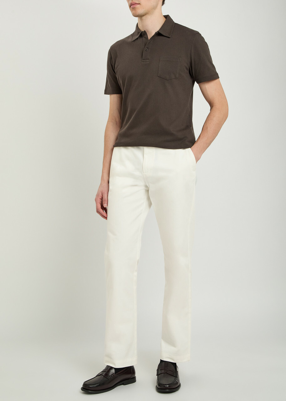 Sunspel Straight-leg Cotton Trousers White