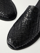 Yuketen - Polanco Woven Leather Mules - Black