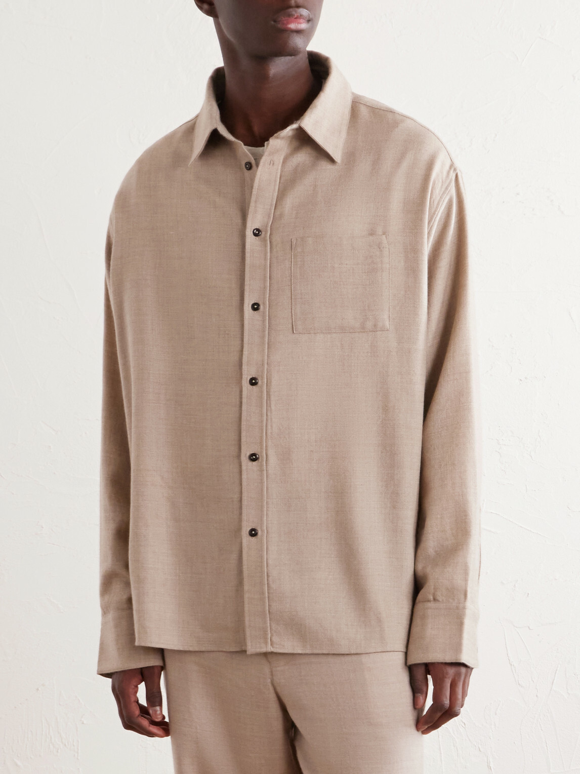 The Elder Statesman - Wool and Cashmere-Blend Shirt - Neutrals