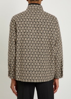 Valentino Garavani Chevron Cotton and Silk-blend Overshirt Beige