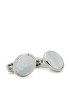 Tateossian Engraved Mother of Pearl Cufflinks - Silver - One Size