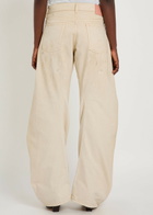 Acne Studios 2006F Paint-splatter Curved Wide-leg Jeans White
