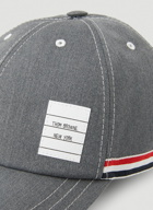 Striped Baseball Cap in Grey