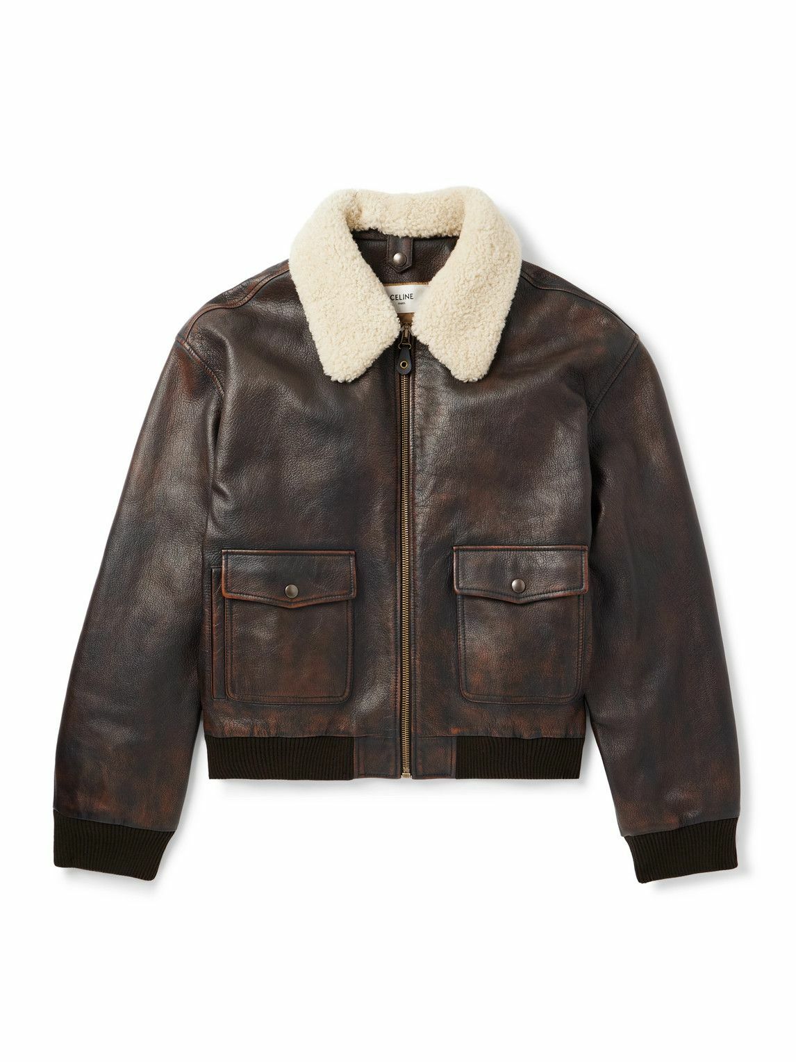CELINE - Shearling Jacket - Brown