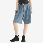 Maison Margiela Women's Knitted Shorts in Stripe in Petrol