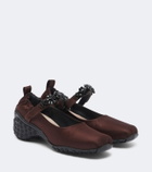 Simone Rocha Turbo embellished satin Mary Jane flats