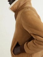 SAINT LAURENT - Shearling Blouson Jacket - Brown