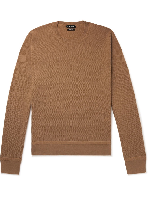 Photo: TOM FORD - Cashmere and Wool-Blend Sweater - Brown