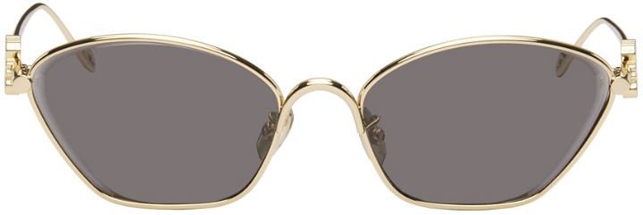 Photo: LOEWE Gold Anagram Hexagonal Cat-Eye Sunglasses