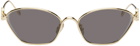 LOEWE Gold Anagram Hexagonal Cat-Eye Sunglasses