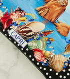 Dolce&Gabbana Capri printed leather-trimmed canvas pouch
