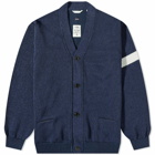 Nanamica Men's Paper Knit Cardigan in Navy