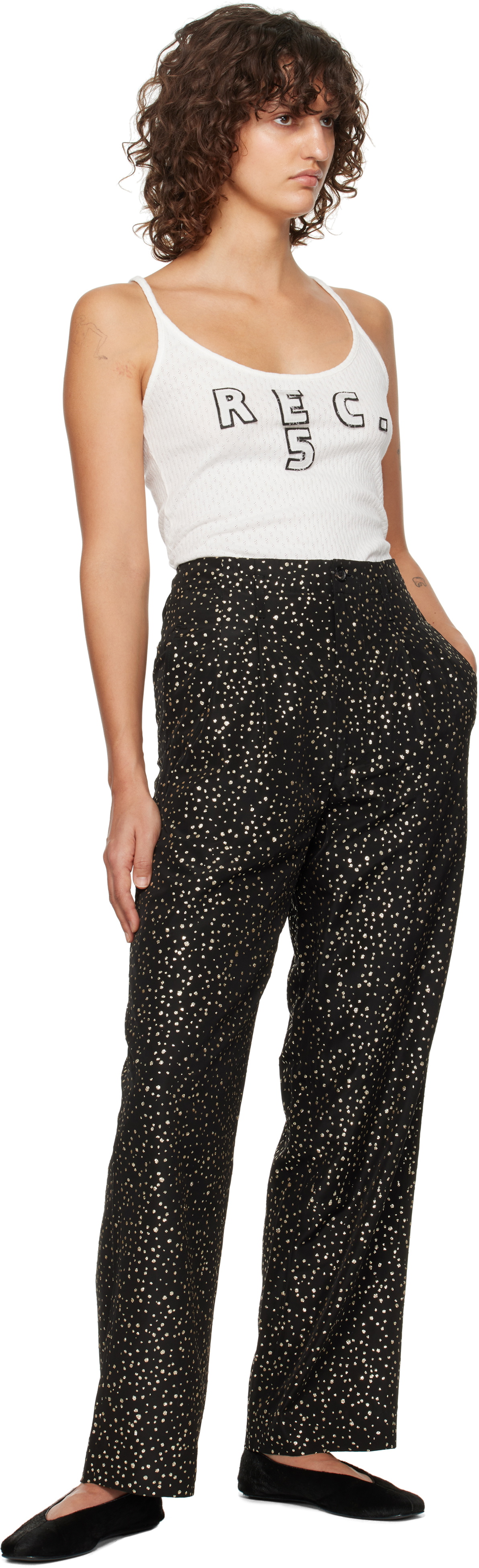 Bode Black Glitter Murray Trousers