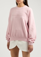 Alexander Wang Logo-embossed Knitted Jumper Pink