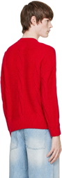 Cordera Red Wool Braided Sweater