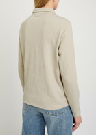 Eileen Fisher Henley Textured Cotton-blend Polo Shirt Beige