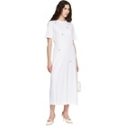Simone Rocha White Easy Embellished T-shirt Midi Dress