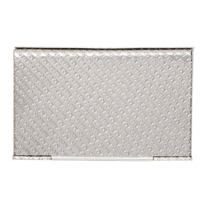 Photo: Balenciaga Silver Logo Hard Card Holder