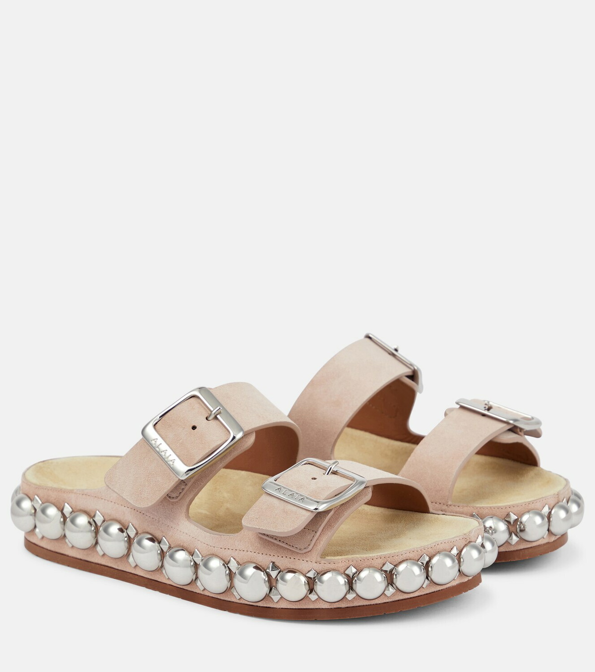 Alaïa Bombe embellished suede slides
