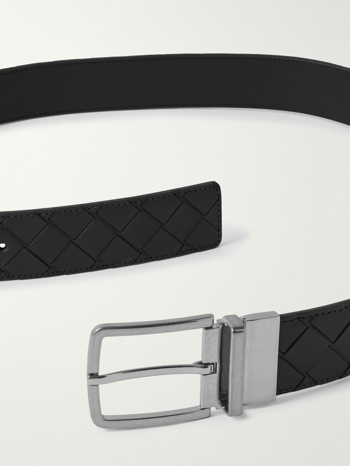 Bottega Veneta - 3.5cm Reversible Intrecciato Leather Belt - Black