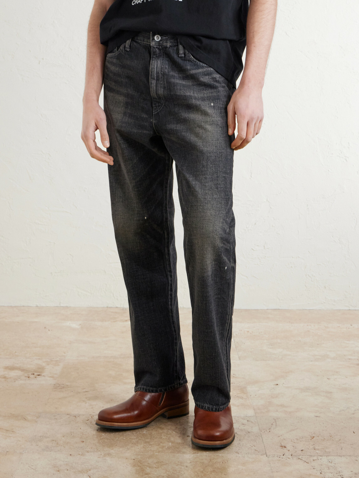 Neighborhood - Washed Straight-Leg Denim - Black Neighborhood