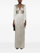 Maria Lucia Hohan Grey Harlow Draped Silk Maxi Dress