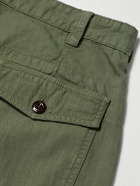 Drake's - Herringbone Cotton and Linen-Blend Twill Shorts - Green