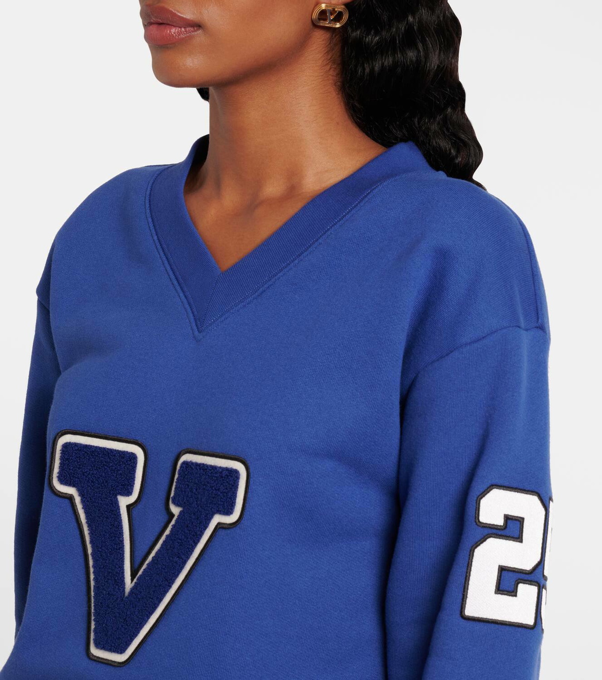Valentino Embroidered cotton jersey sweatshirt
