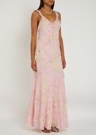 Loveshackfancy Radiance Floral-printed Chiffon Maxi Dress Pink