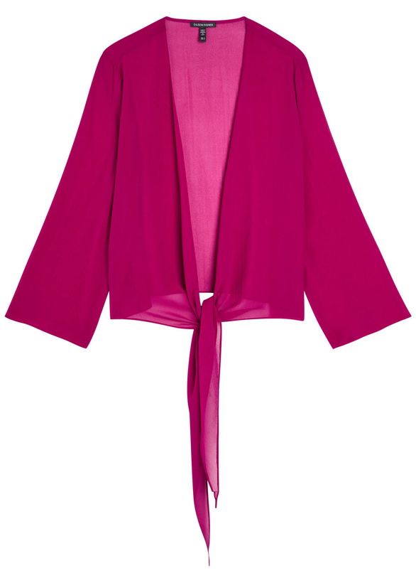 Photo: Eileen Fisher Silk-chiffon Wrap Jacket Fuchsia