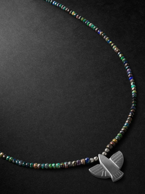 Photo: Jacquie Aiche - Thunderbird Rhodium-Plated, Hematite and Opal Beaded Necklace