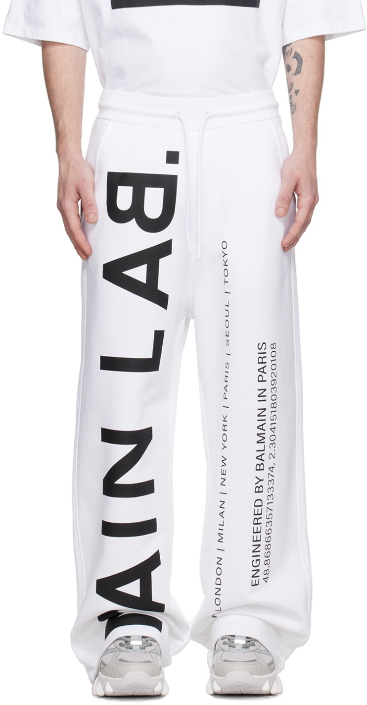 Photo: Balmain White 'Main Lab' Sweatpants