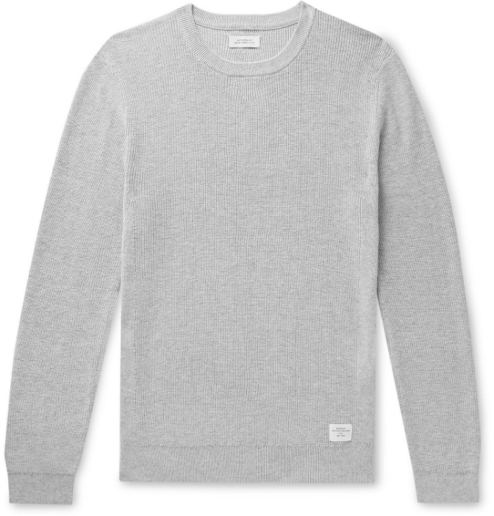Photo: Saturdays NYC - Everyday Classic Cotton-Blend Sweater - Gray