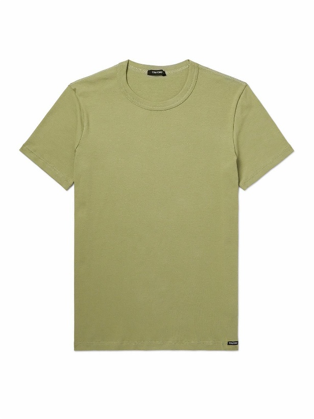Photo: TOM FORD - Slim-Fit Stretch-Cotton Jersey T-Shirt - Green