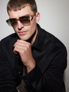 DITA - Hyperlux-2000 Square-Frame Gold-Tone Titanium Sunglasses