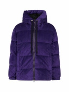 MC2 Saint Barth Woman Purple Corduroy Down Padded Jacket With Hoodie