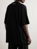 VETEMENTS - Oversized Logo-Embellished Cotton-Jersey T-Shirt - Black