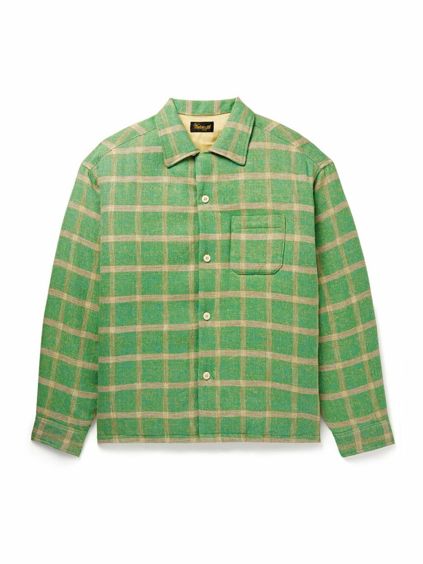 Photo: Visvim - Keesey Checked Linen and Wool-Blend Down Jacket - Green