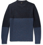 J.Crew - Colour-Block Mélange Donegal Wool-Blend Sweater - Men - Navy