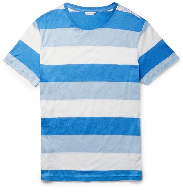Photo: Orlebar Brown - Sammy Slim-Fit Striped Cotton-Jersey T-Shirt - Men - Blue