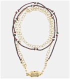 Marie Lichtenberg 14kt gold locket necklace with sapphires