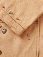 Acne Studios - Karen Kilimnik Limone Oversized Embellished Painted Full-Grain Leather Blazer - Neutrals